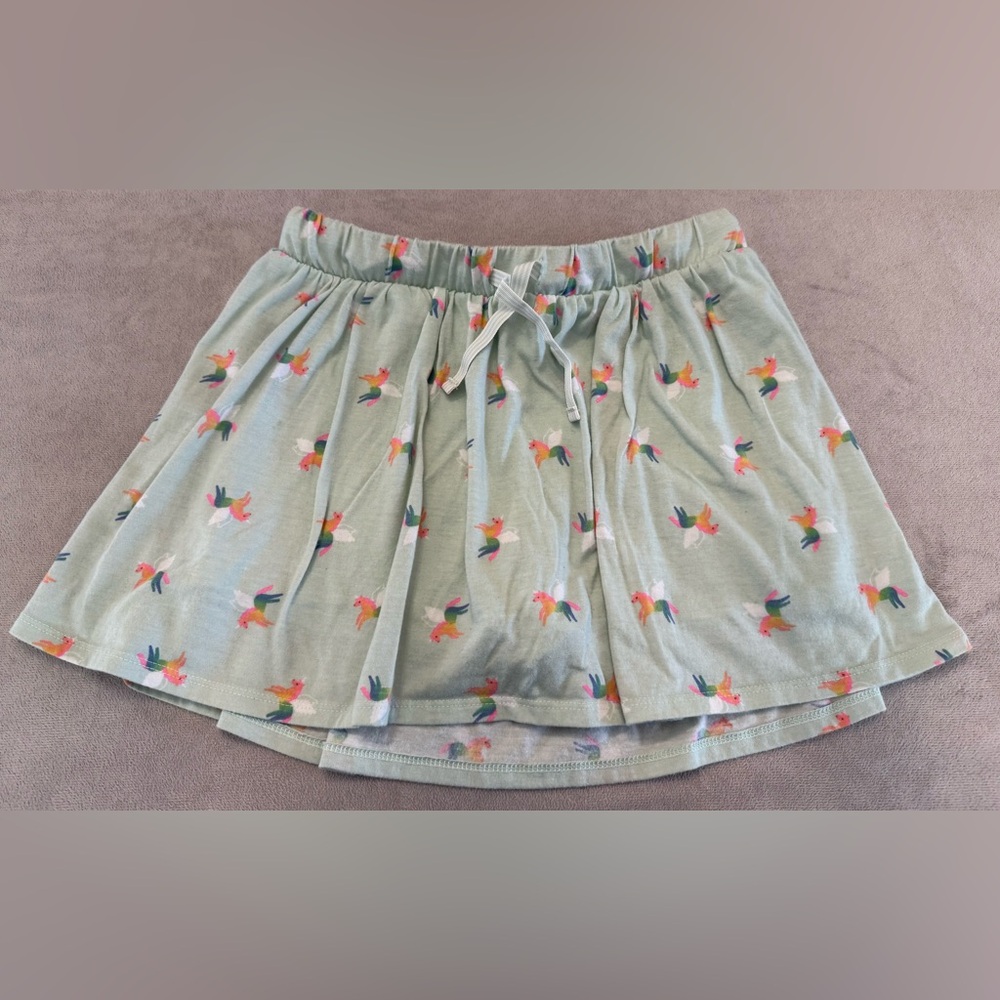 Cat & Jack Girls Skort Size L 10/12 Mint Green Unicorn Pull On Shorts Skirt